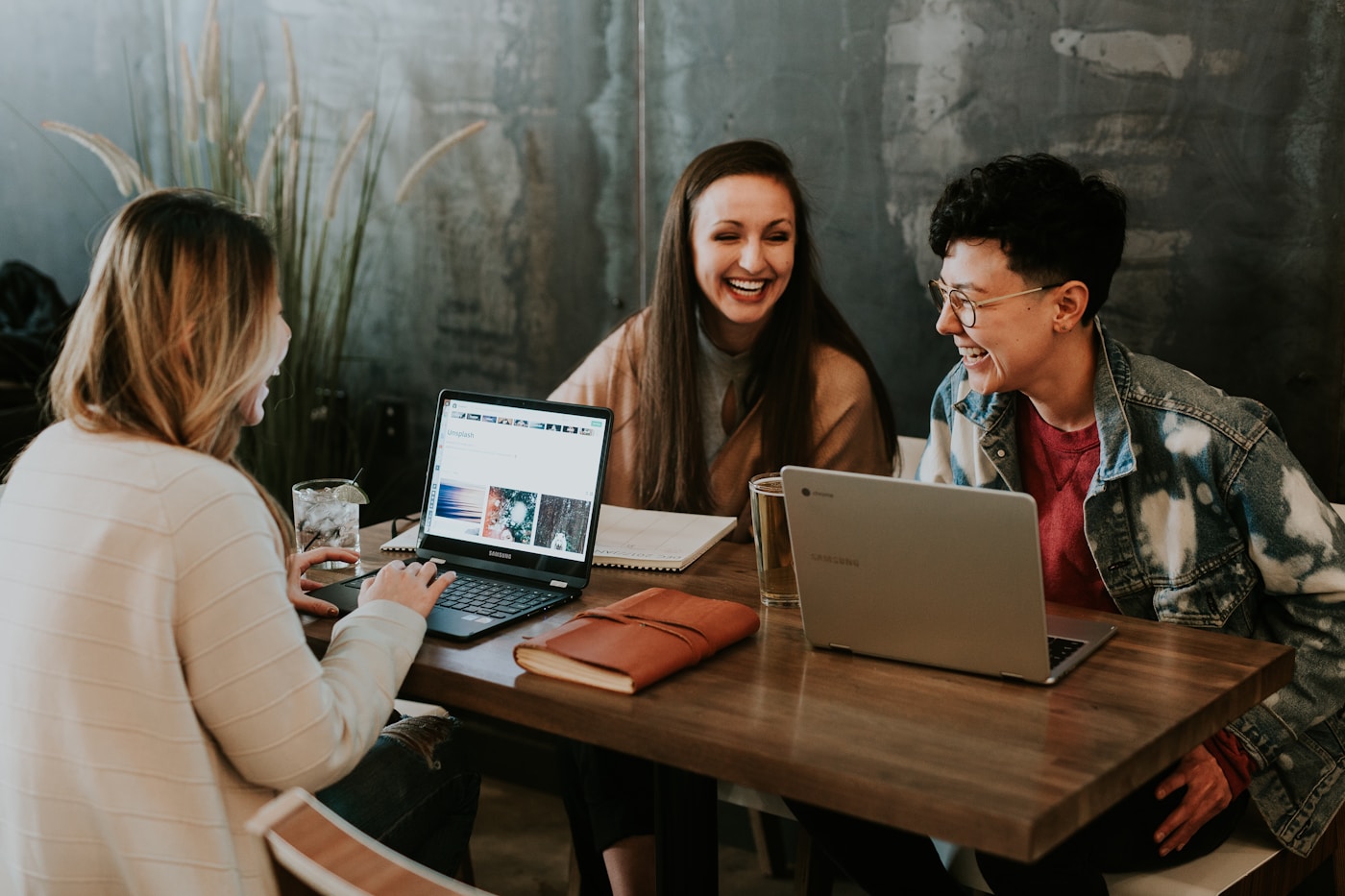 Professionals working together in a modern office